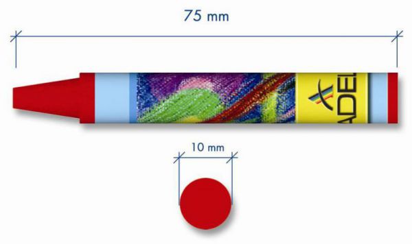 Мелки восковые Adel 228-2834-000 круглые 10мм 12 цветов картонная коробка/европодвес
